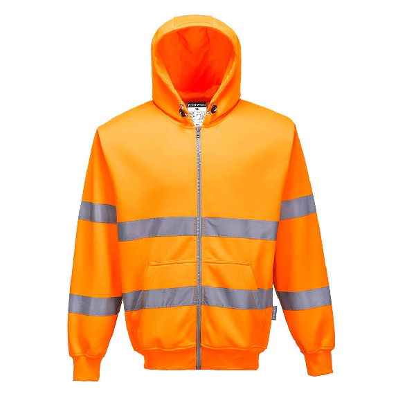 Portwest - Sweat-shirt zip HV à capuche - B305 Portwest - Sweat-shirt zip HV à capuche - B305-Lire la description