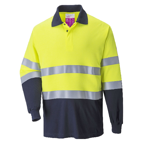 Portwest - Polo Two Tone antistatique résistant à la flamme HV - FR74-Lire la description
