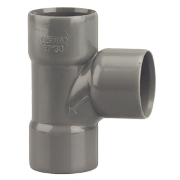 Té pied de biche PVC double Femelle 87°30 D40/32 - 3025833 Té pied de biche PVC double Femelle 87°30 D40/32 - 3025833-Lire la description