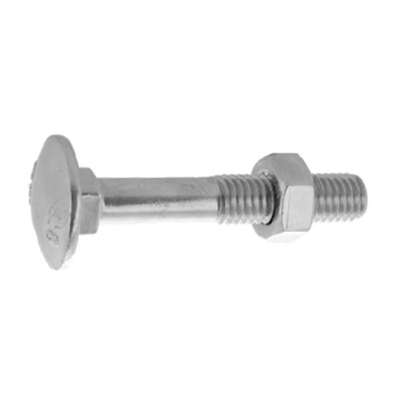 Boulon pour bois à tête ronde collet carré Japy classe 4.8 DIN 603/555 10X160 boîte de 25 - 80410160-Leggi tutto