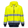 Portwest - Sweat-shirt à capuche bicolore HV à zip - B317