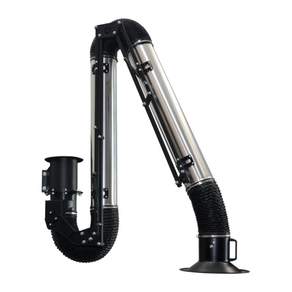 Bras articulé ARMOTECH pour fumées de soudage avec tuyau aluminium - version mural-Lire la description