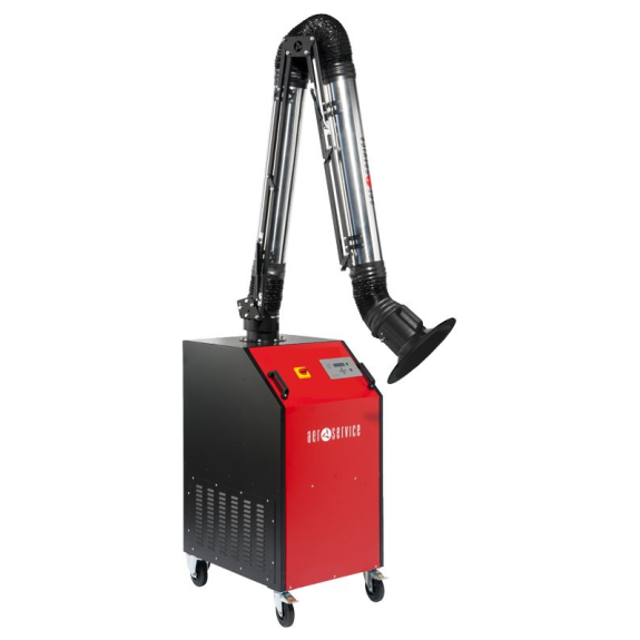 Aspiratore carrellato per fumi di saldatura UNI 2.2 H 1,1KW 230Vac 1100m³/h efficienza >99,5%-Leggi tutto