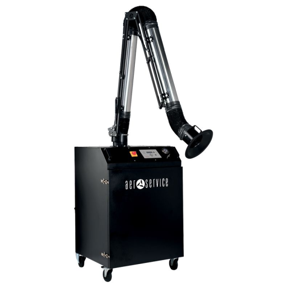 Aspiratore carrellato per fumi di saldatura e polveri di molatura UNI 4.2 C 1,5KW 230Vac 1400m³/h efficienza BIA M-Leggi tutto