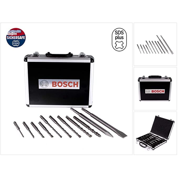 Coffret de 11 pièces (forets et burins) SDS Plus-3 pour marteaux burineurs - BOSCH - 2608579916 Coffret de 11 pièces (forets et burins) SDS Plus-3 pour marteaux burineurs - BOSCH - 2608579916-Lire la description