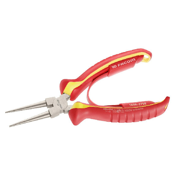 Pince à bec rond isolée 1000V 170mm  - 189A.17VE-Leggi tutto