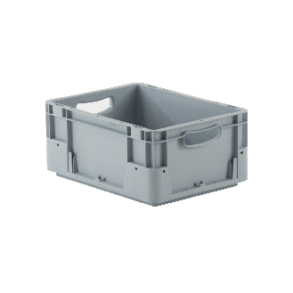 Bac gerbable norme europe poignées ouvertes gris 15L - 40 x 30 x 18cm-Lire la description
