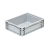 Bac gerbable norme europe poignées fermées gris 10L - 40 x 30 x 12cm