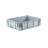 Bac gerbable norme europe poignées fermées gris 90L - 80 x 60 x 22cm