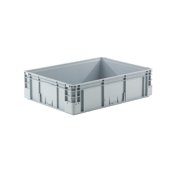 Bac gerbable norme europe poignées fermées gris 90L - 80 x 60 x 22cm-Lire la description