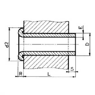 Rivet Creux Laiton Forme B 6X0.5X10-Lire la description