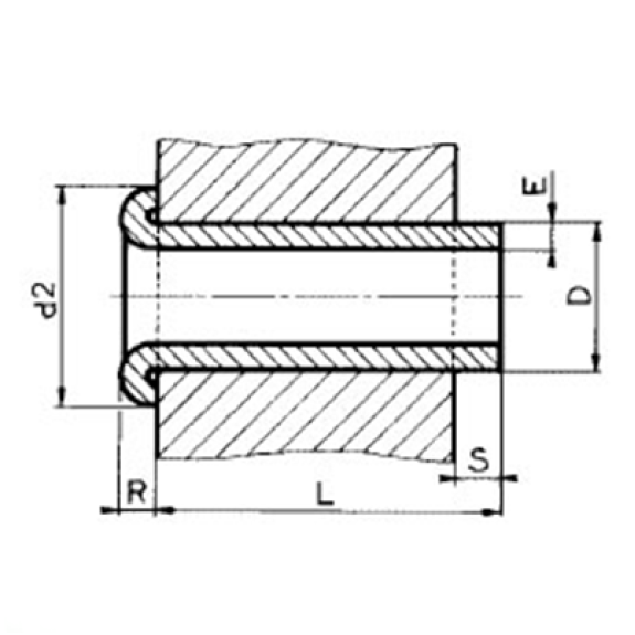 Rivet Creux Laiton Forme B 6X0.5X10-Lire la description