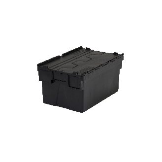 Bac navette gerbable et emboîtable noir 63L - 60 x 40 x 36,5cm PROVOST-Lire la description