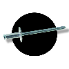 Rivet Eclaté Aluminium Tige Acier Tête Large 4.8X16 Noir