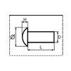 Rivet a frapper Aluminium Tête Goutte de Suif 5X12
