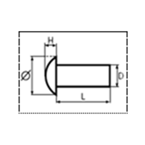 Rivet a frapper Aluminium Tête Goutte de Suif 5X12-Lire la description