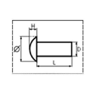 Rivet a frapper Aluminium Tête Goutte de Suif 5X12-Lire la description