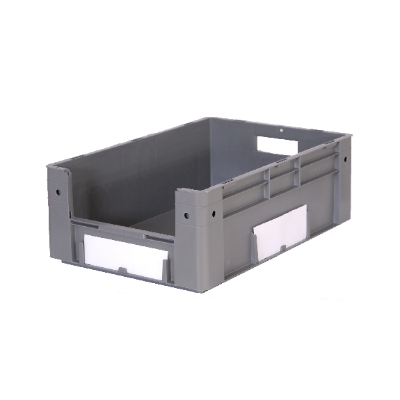 Bac gerbable à ouverture frontale qualité alimentaire gris 39L - 60 x 40 x 21cm-Lire la description