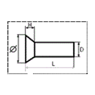 Rivet a frapper Inox 18/10 Tête Fraisée 3X6 NFE 27154-Lire la description