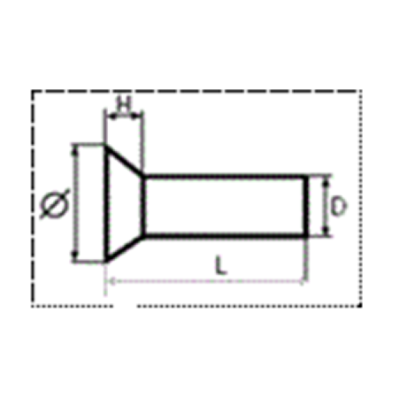 Rivet a frapper Inox 18/10 Tête Fraisée 3X6 NFE 27154-Lire la description