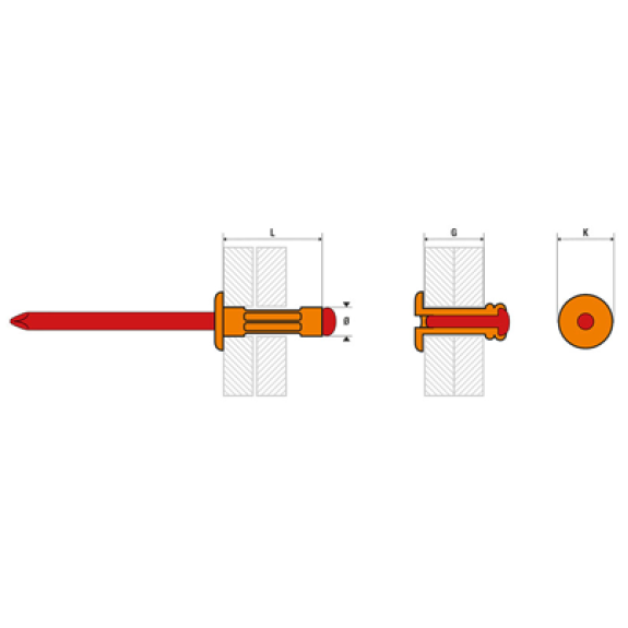 Rivet Multiserrage Acier Tête Fraisée 4X10.3-Lire la description