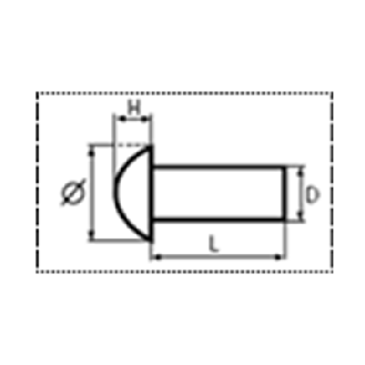Rivet a frapper Aluminium Tête Ronde 2X5 NFE 27153-Lire la description