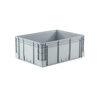Bac gerbable norme europe poignées fermées gris 132L - 80 x 60 x 32cm-Lire la description