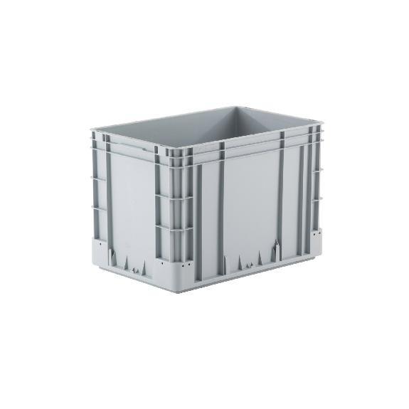 Bac gerbable norme europe poignées fermées gris 80L - 60 x 40 x 42cm-Lire la description