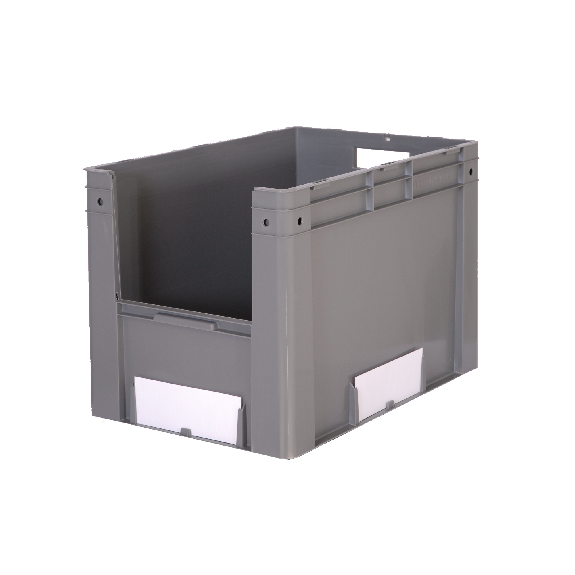 Bac gerbable à ouverture frontale qualité alimentaire gris 81L - 60 x 40 x 42cm-Lire la description
