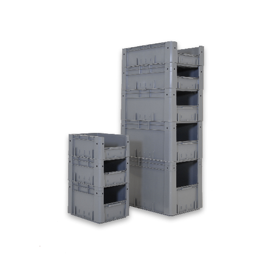 Bac gerbable à ouverture frontale qualité alimentaire gris 32L - 60 x 40 x 17,5cm-Lire la description
