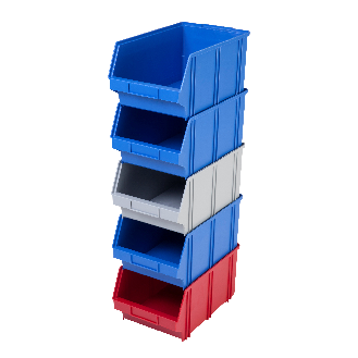 Lot de 48 bacs à bec gerbables rouges 24,5 x 15 x 13cm x48-Lire la description
