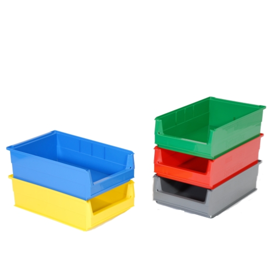 Lot de 14 bacs à bec gerbables haut de gamme rouges 50 x 31 x 14,5cm x14-Lire la description