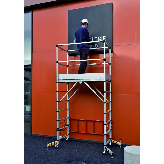 Échafaudage roulant télescopique en aluminium-Lire la description