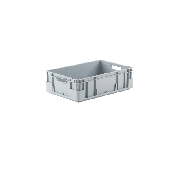 Bac gerbable norme europe poignées ouvertes gris 30L - 60 x 40 x 18cm-Lire la description