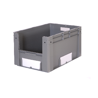 Bac gerbable à ouverture frontale qualité alimentaire gris 61L - 60 x 40 x 32cm-Lire la description