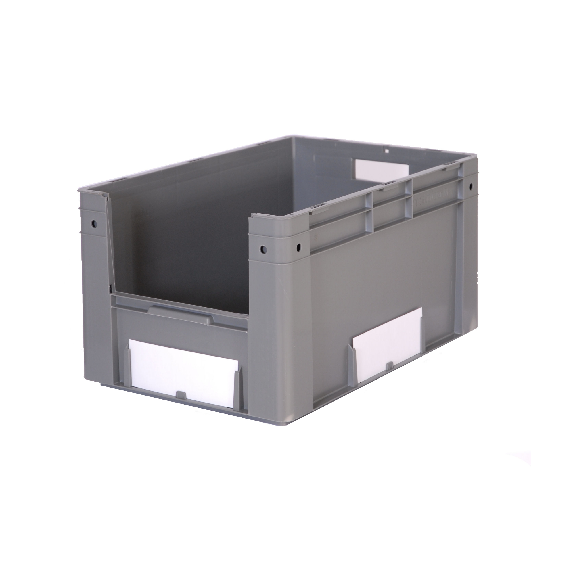 Bac gerbable à ouverture frontale qualité alimentaire gris 61L - 60 x 40 x 32cm-Lire la description