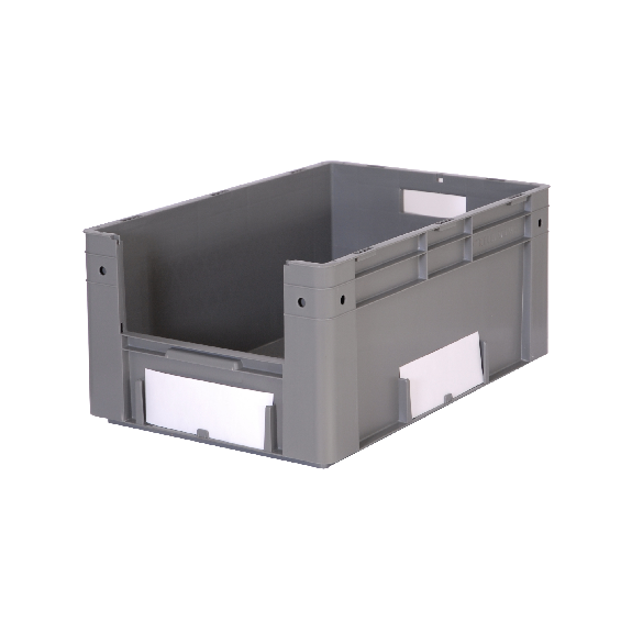 Bac gerbable à ouverture frontale qualité alimentaire gris 51L - 60 x 40 x 27cm-Lire la description