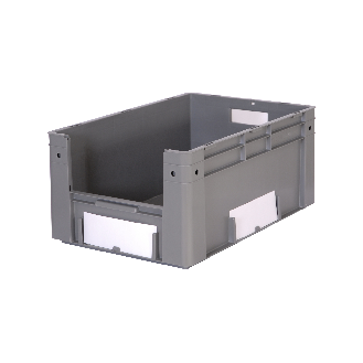 Bac gerbable à ouverture frontale qualité alimentaire gris 51L - 60 x 40 x 27cm-Lire la description