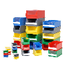 Lot de 50 bacs à bec gerbables haut de gamme bleus 8,5 x 10 x 5cm x50