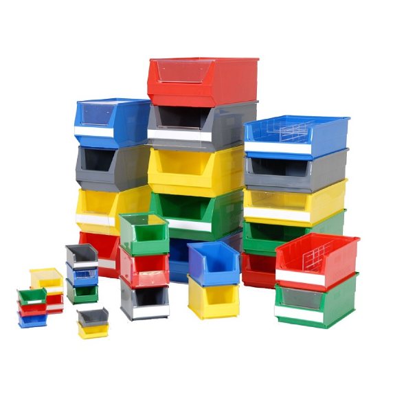 Lot de 50 bacs à bec gerbables haut de gamme bleus 8,5 x 10 x 5cm x50-Lire la description