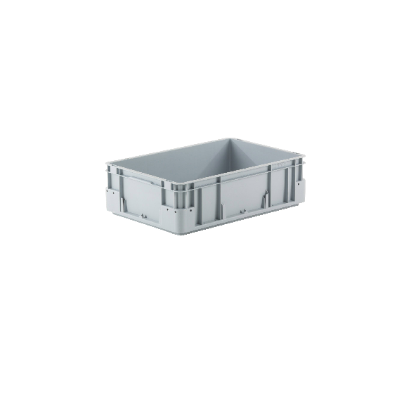 Bac gerbable norme europe poignées fermées gris 30L - 60 x 40 x 18cm-Lire la description