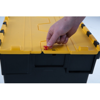Bac navette gerbable et emboîtable jaune 40L - 60 x 40 x 25cm-Lire la description