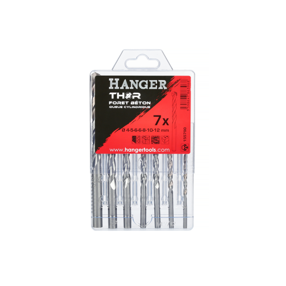 Coffret forets béton queue cylindrique THOR 7 pièces - 155790 Coffret forets béton queue cylindrique THOR 7 pièces - 155790-Lire la description