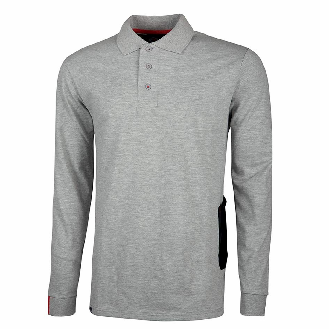 U-Power - Polo manches longues gris clair Slim LIVE-Lire la description