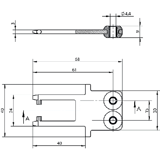 Languette en acier inoxydable pour interrupteurs de sécurité NX/TX-Lire la description