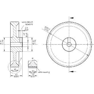 Roue de mesure en alu, axe 10 mm, circonférence 200 mm-Lire la description