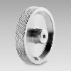 Roue de mesure 20cm de dév, alésage Ø7mm, revét. métal strié 12mm