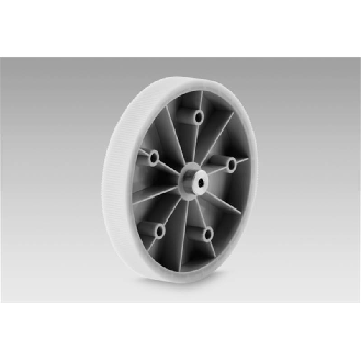 Roue de mesure 50cm de dév. alésage Ø10mm, revêt. synt strié 25mm-Lire la description