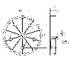 Roue de mesure 50cm de dév. alésage Ø12mm, revêt. synt strié 25mm