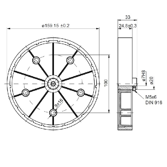 Roue de mesure 50cm de dév. alésage Ø12mm, revêt. synt strié 25mm Roue de mesure 50cm de dév. alésage Ø12mm, revêt. synt strié 25mm-Lire la description